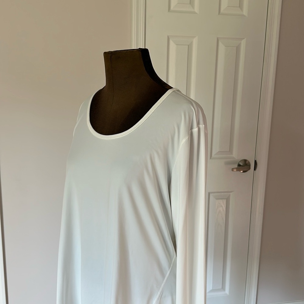 ATHLETA Unstinkable UPF Wicking Long Sleeve White Activewear Shirt size XL - Picture 3 of 9